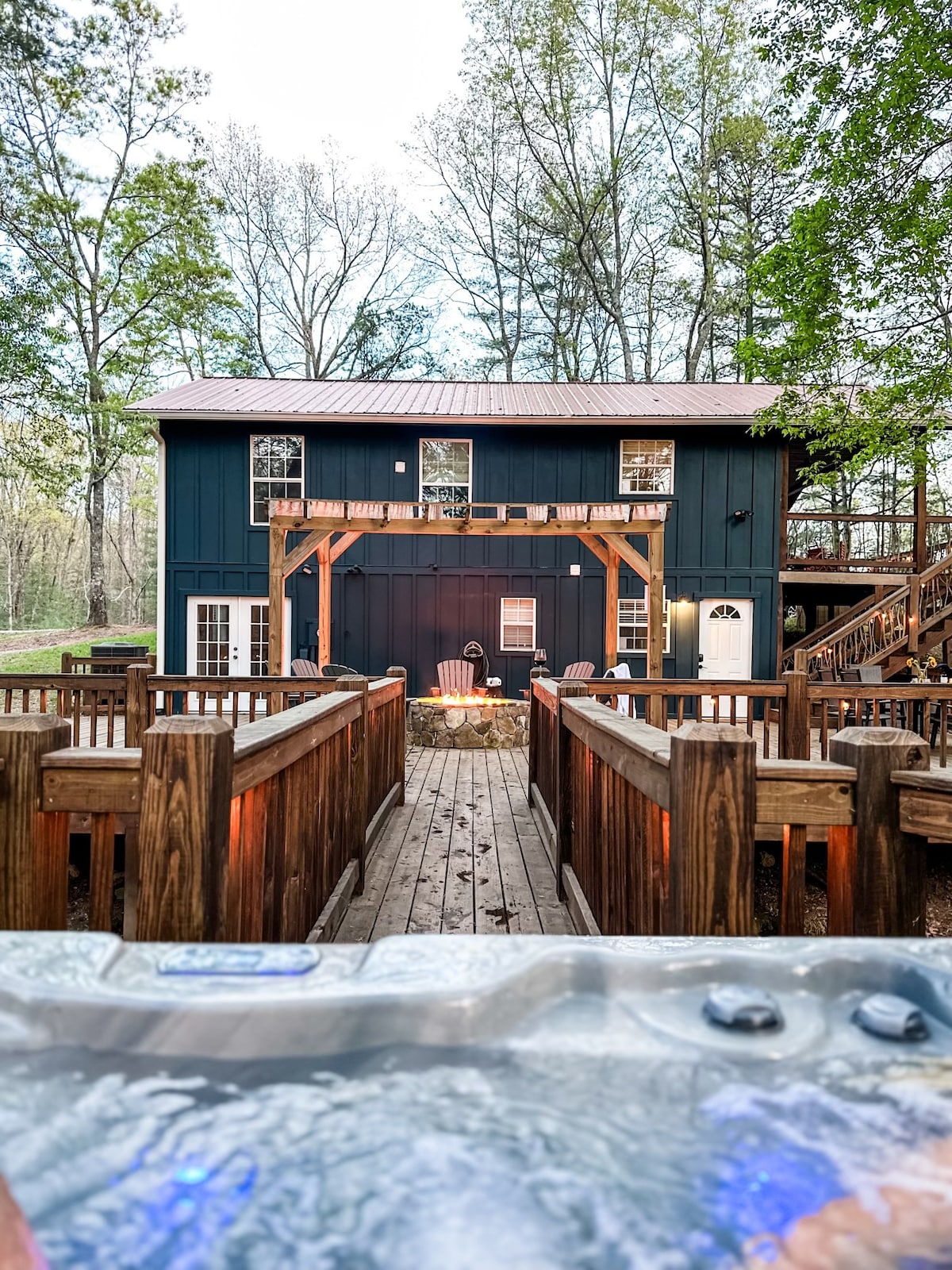 Cabin with Hot Tub, Firepit, Game Room, Dogs Welcome, 7 Acres